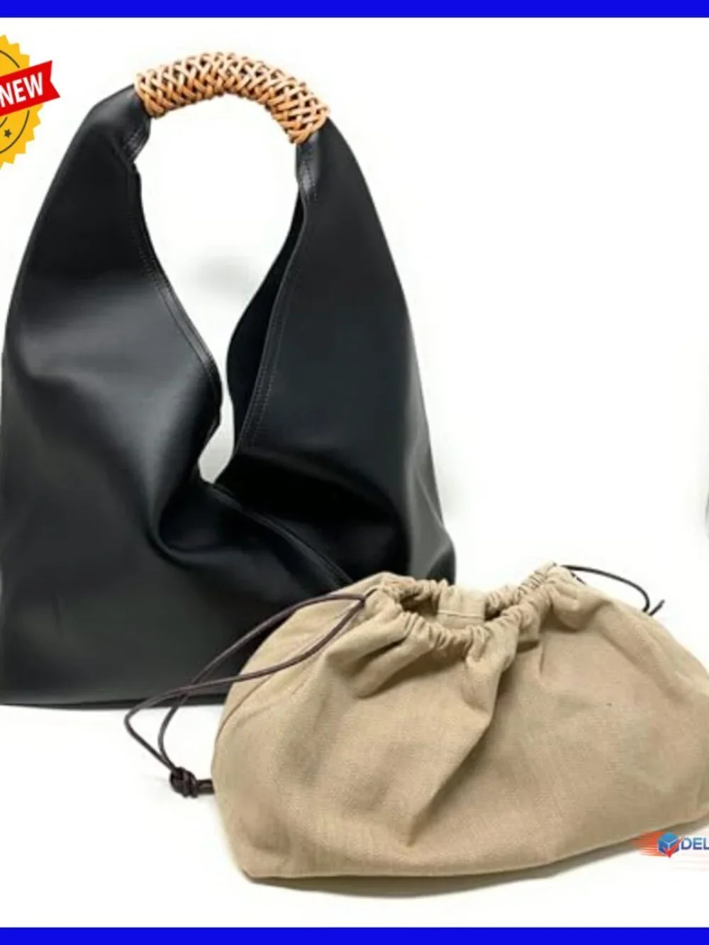 Genuine Cowhide Leather Hobo Shoulder Bag Slouchy Tote Large Capacity